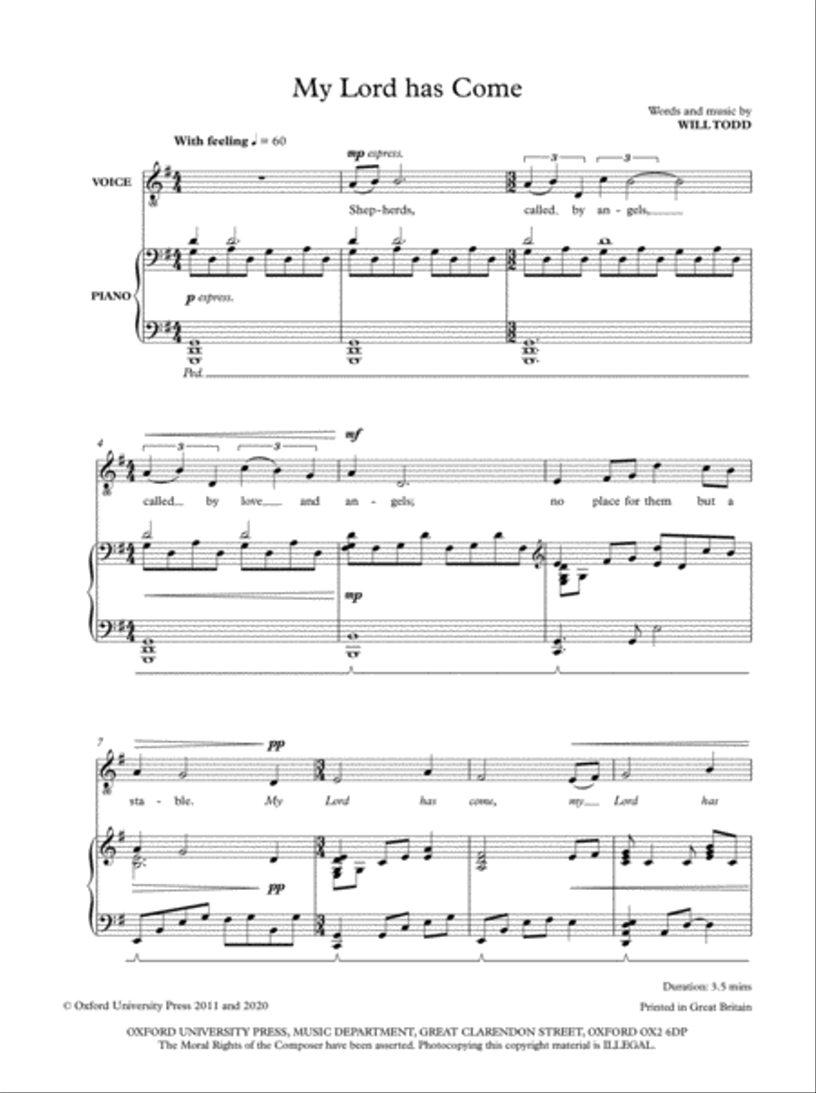 My Lord has Come Voice Solo scores gallery preview page 1