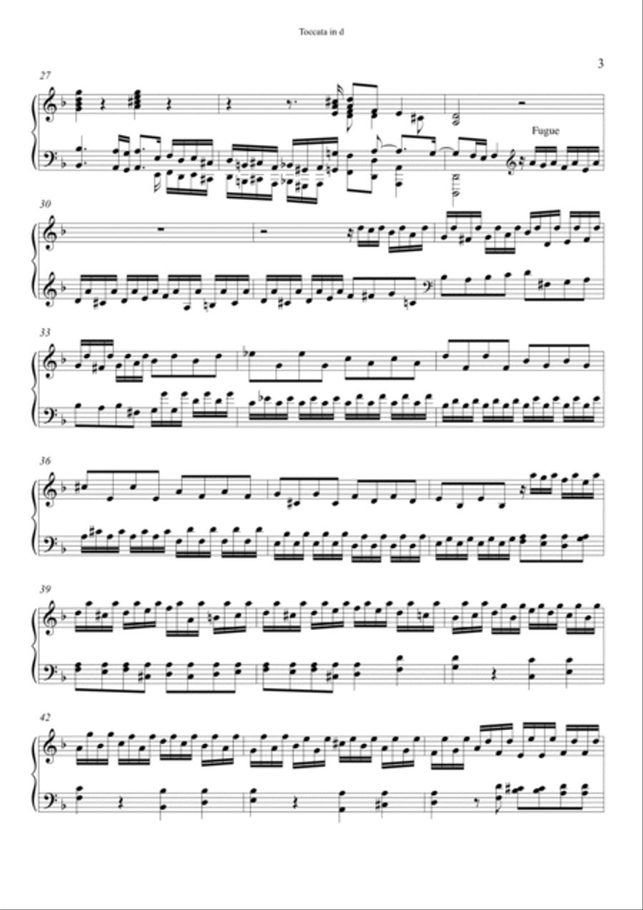 Toccata in d minor Piano Solo scores gallery preview page 3