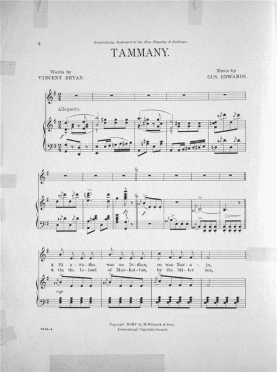 Tammany. A Pale Face Pow-Wow Voice scores gallery preview page 2