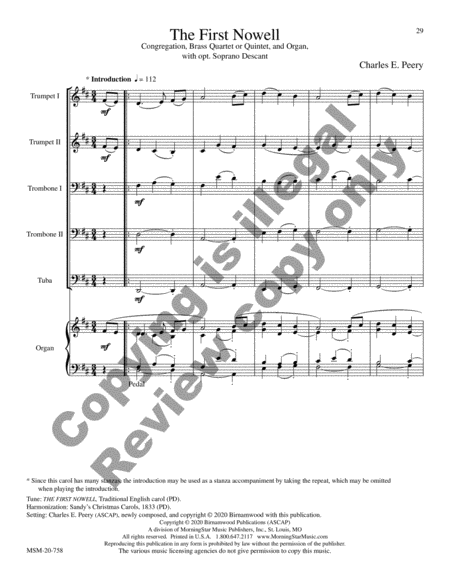 Angels We Have Heard on High: Five Carol Accompaniments for Brass and Organ