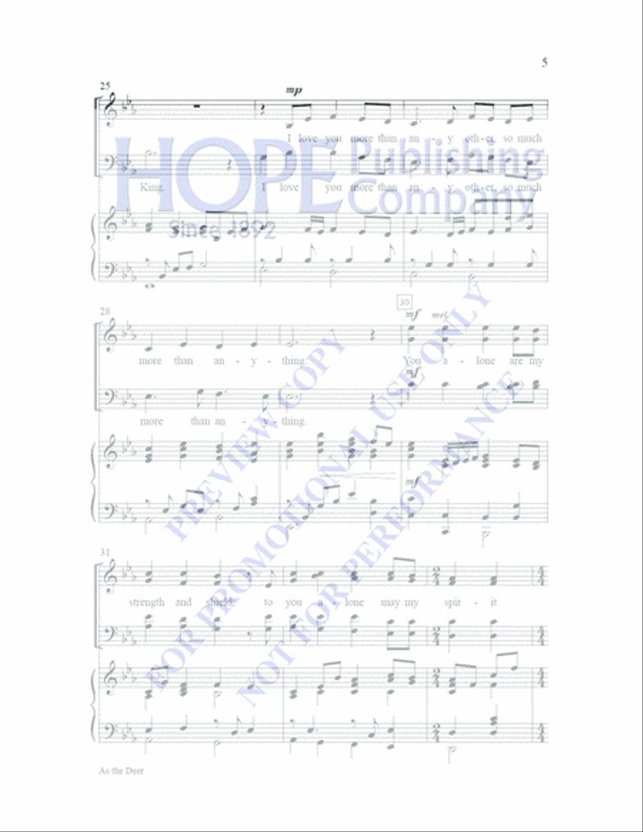 As the Deer As the Deer 4-Part scores gallery preview page 5