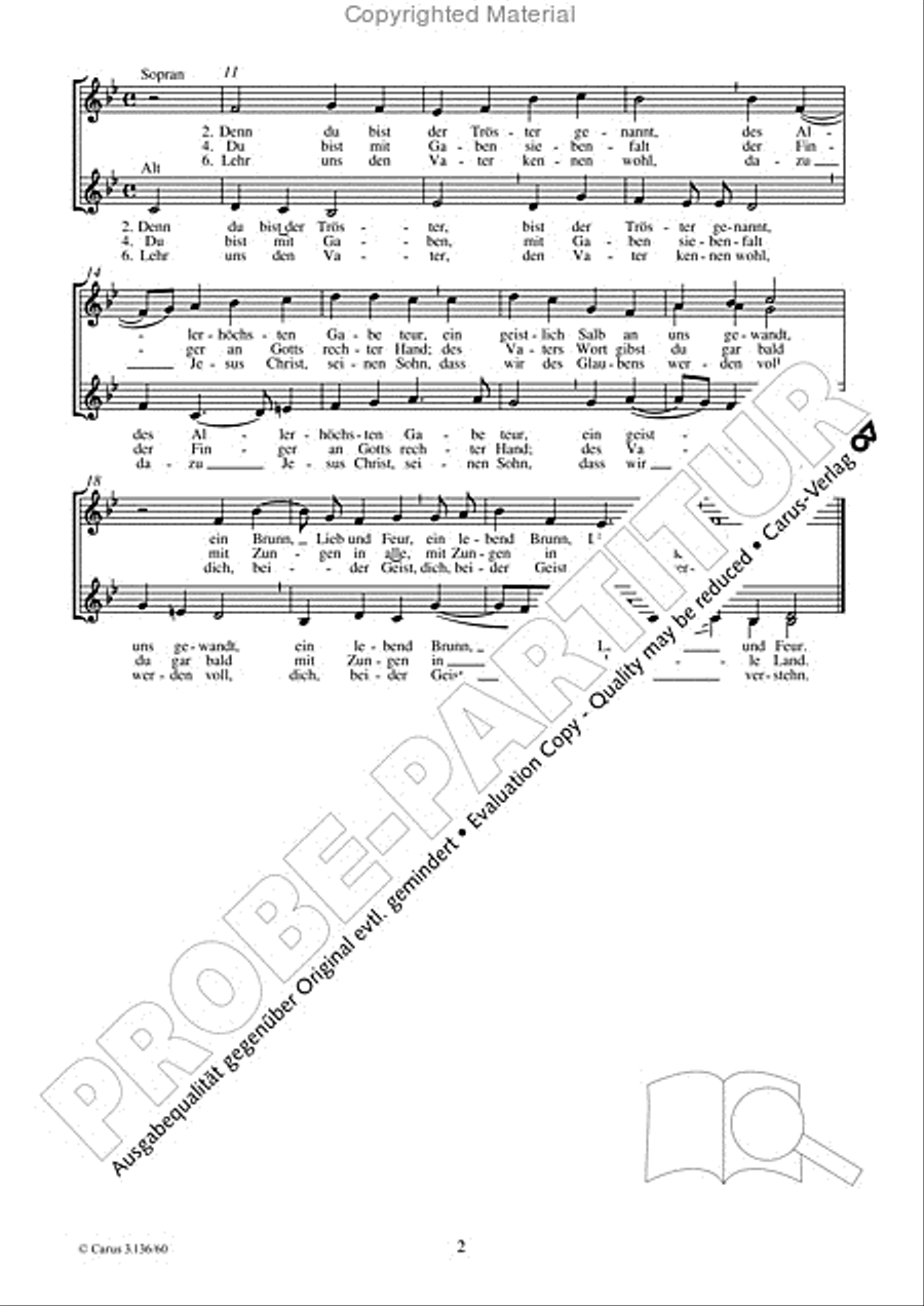 Komm, Gott Schopfer, Heiliger Geit 3-Part scores gallery preview page 3