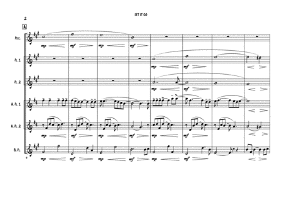 Let It Go (from Frozen) Woodwind Ensemble scores gallery preview page 2