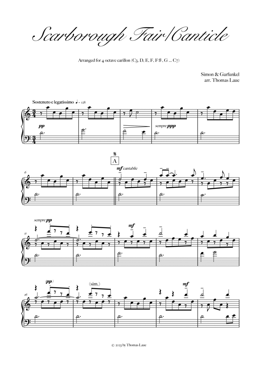 Scarborough Fair/canticle Carillon scores gallery preview page 1