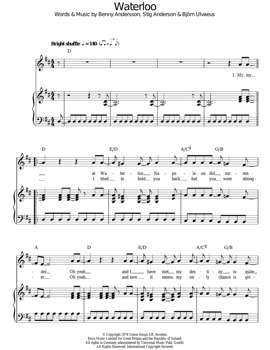 Waterloo Waterloo Acoustic Guitar scores gallery preview page 1