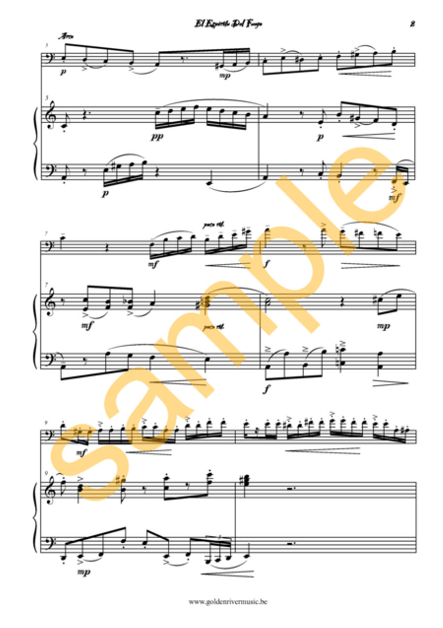 El Spiritu del Fuego / Fire Spirit for 2 celli Clarinet Solo scores gallery preview page 3