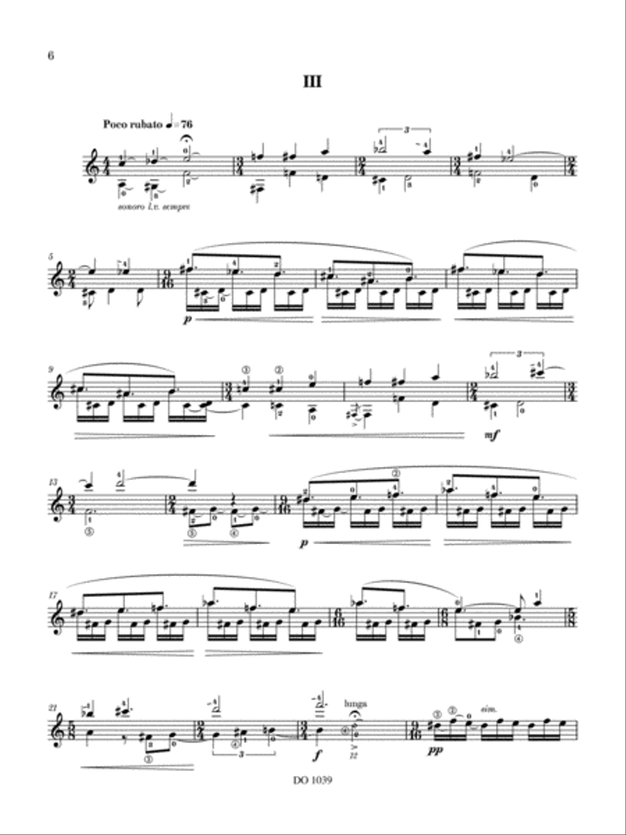 Cinq nuances modales Classical Guitar scores gallery preview page 6