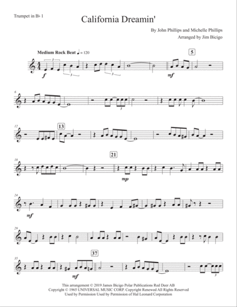 California Dreamin' Horn scores gallery preview page 5