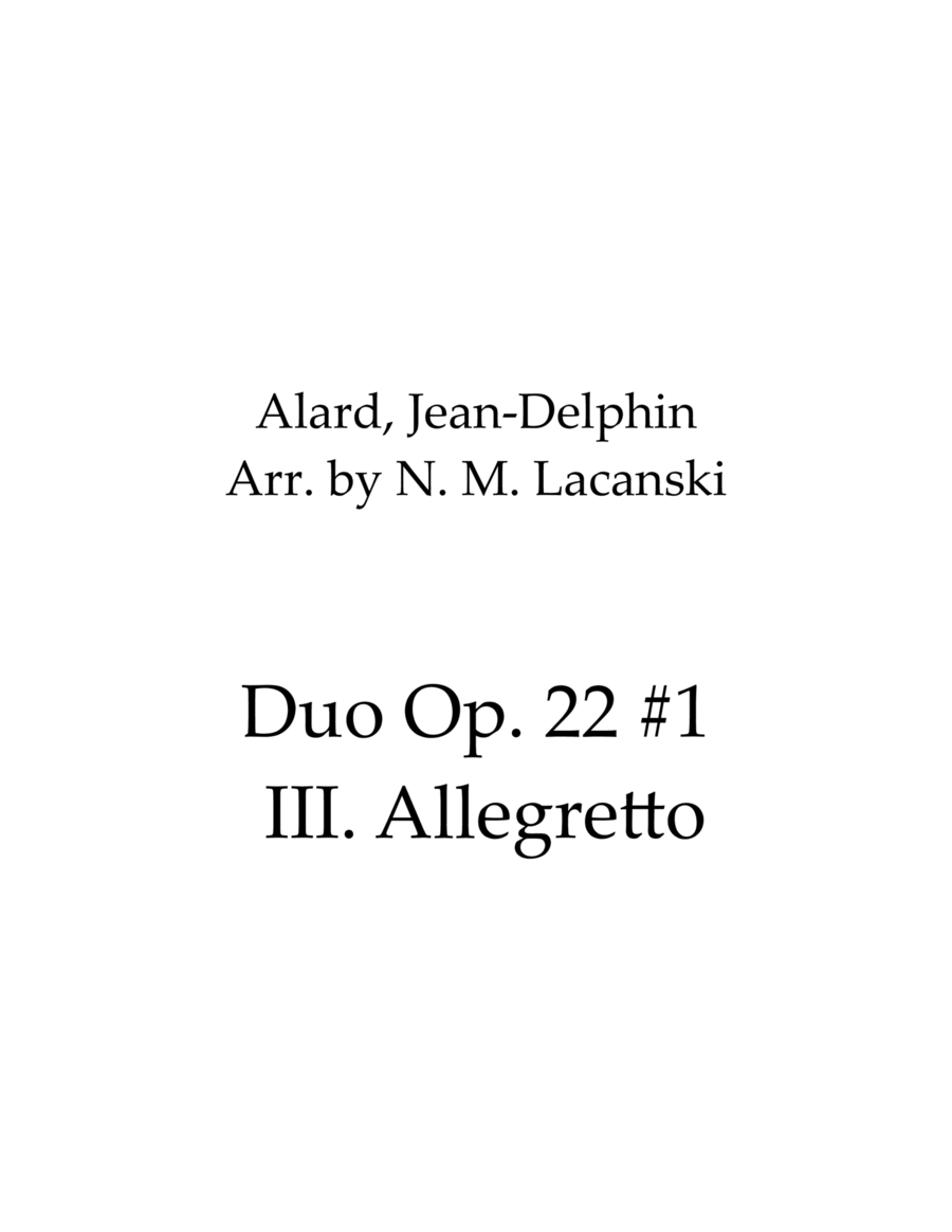 Duo Op. 22 #1 III. Allegretto image number null