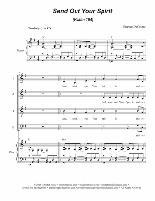 Send Out Your Spirit (Psalm 104) (Vocal Quartet - (SATB)