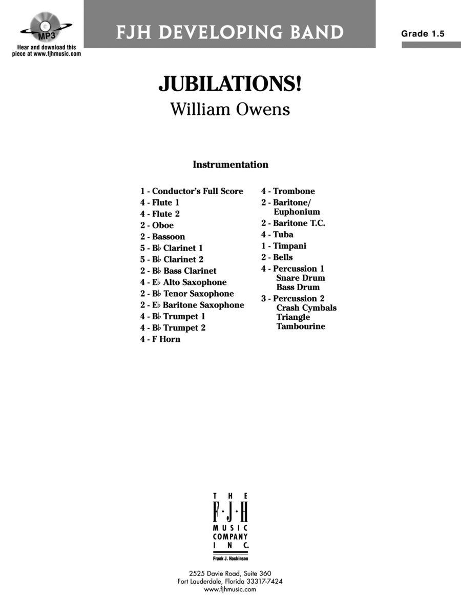 Jubilations!: Score Jubilations!: Score Concert Band scores gallery preview page 1