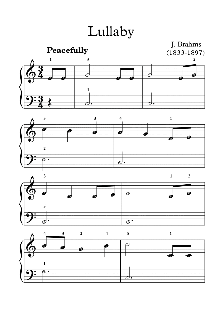 Lullaby Lullaby Easy Piano scores gallery preview page 1