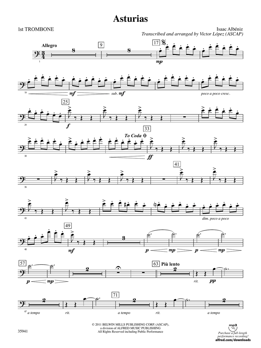 Asturias: 1st Trombone