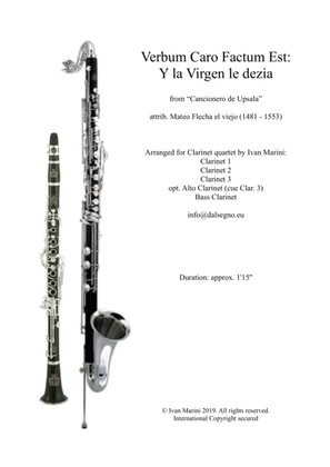 VERBUM CARO FACTUM EST - Villancico for Clarinet Quartet