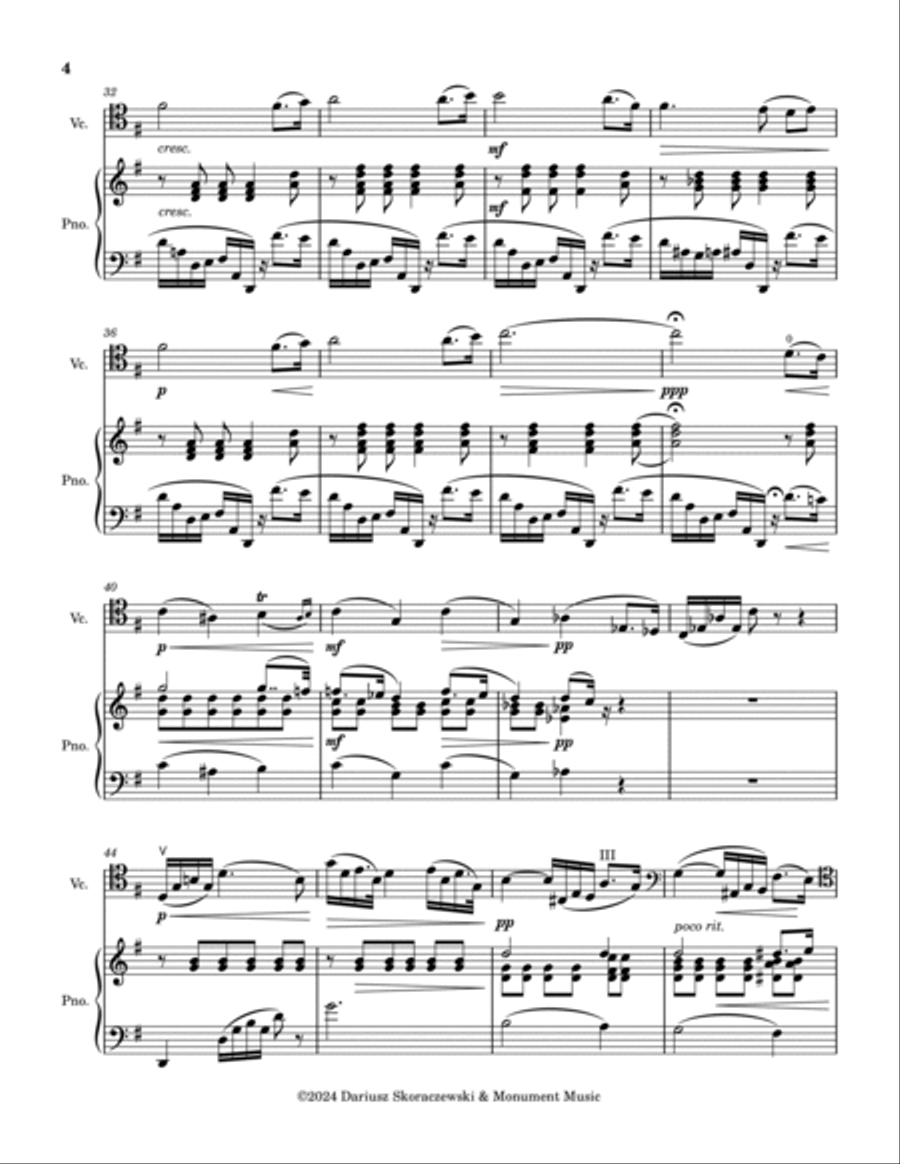 Chopin - Etude Op. 25, No. 7 in E minor for Cello and Piano Chamber Music scores gallery preview page 4