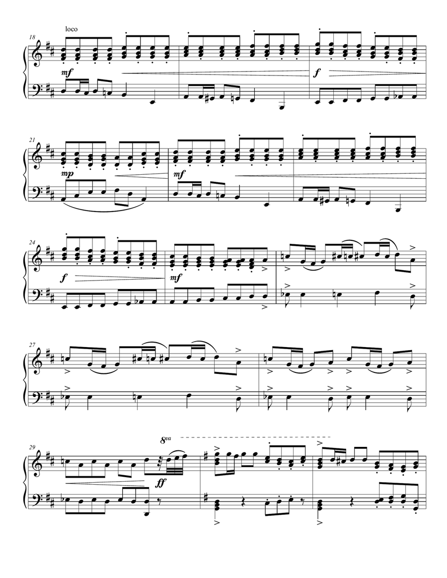 Russian Dance (Trepak) from Tchaikovsky's Nutcracker Ballet Suite Piano Solo scores gallery preview page 2