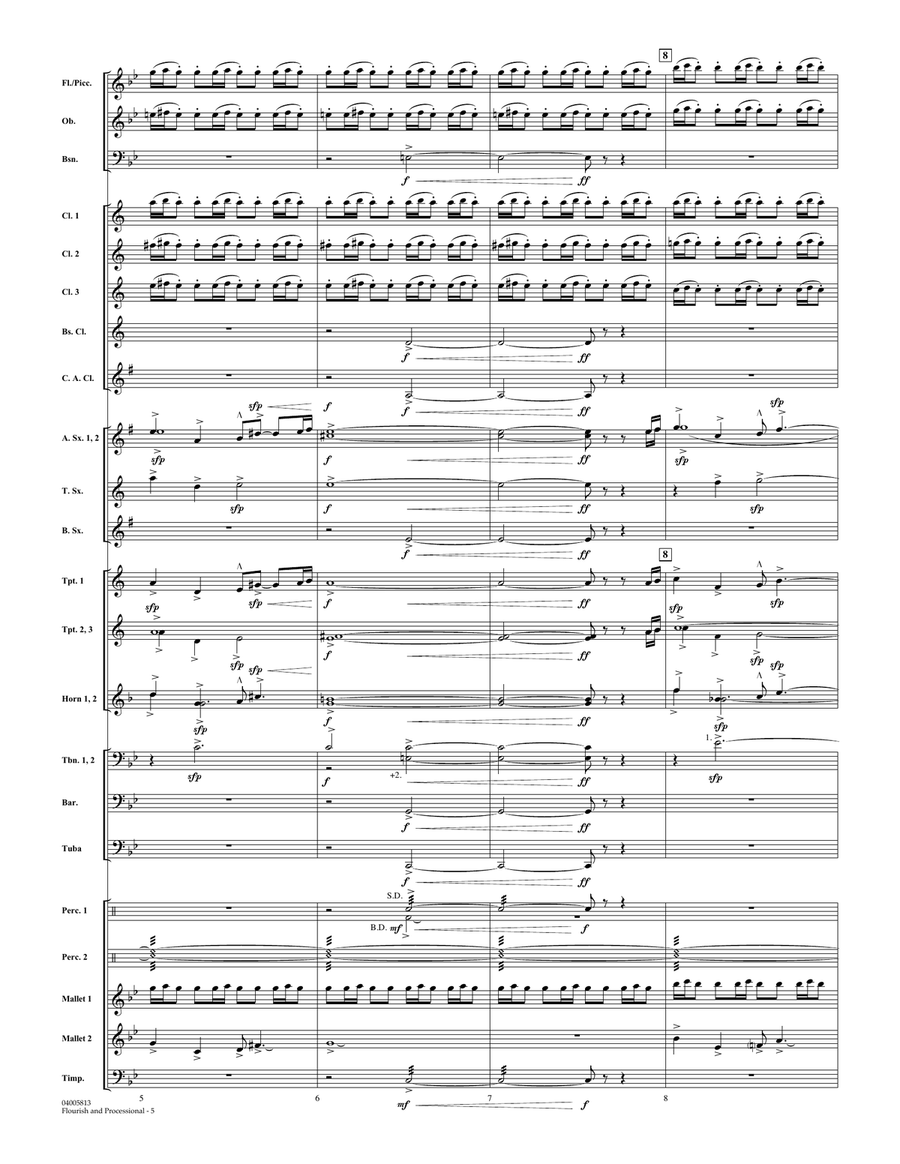 Flourish and Processional - Conductor Score (Full Score) Concert Band scores gallery preview page 4