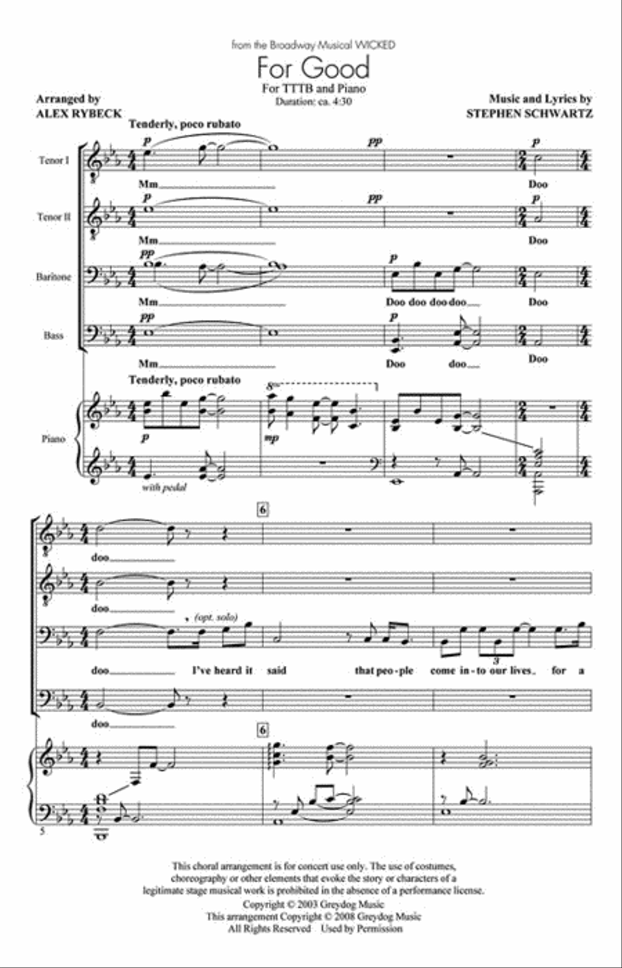 For Good TTBB scores gallery preview page 2