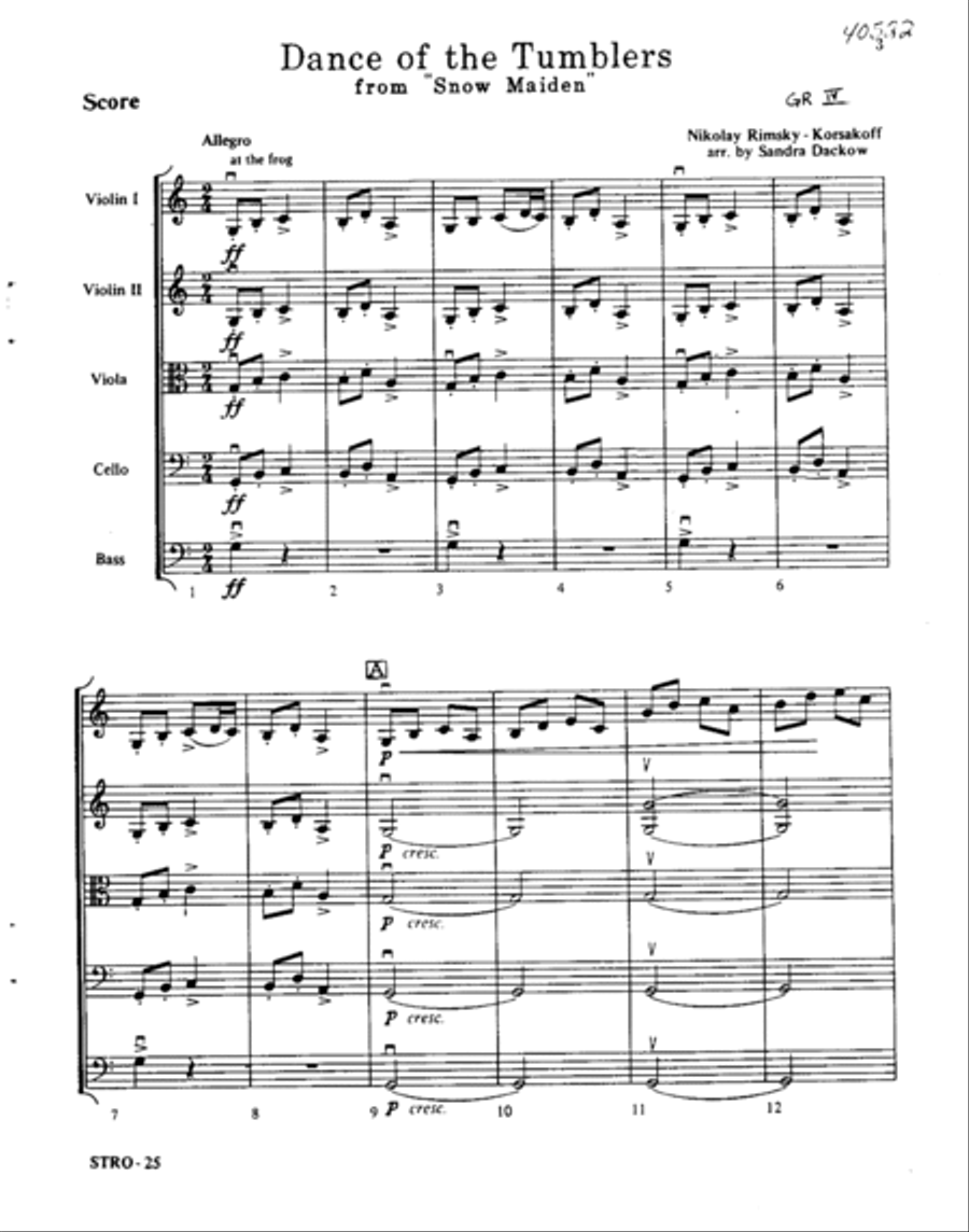 Snow Maiden: Dance of the Tumblers Orchestra scores gallery preview page 2
