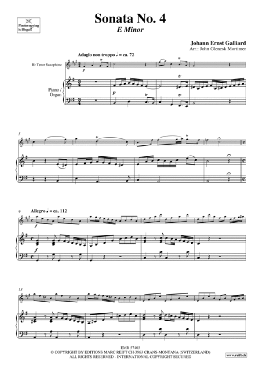 Sonata No. 4 Tenor Saxophone scores gallery preview page 4