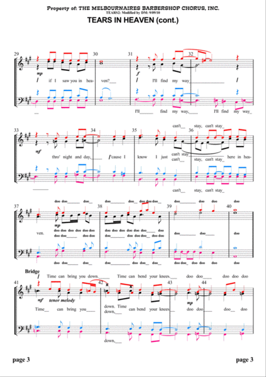 Tears In Heaven Voice Solo scores gallery preview page 3