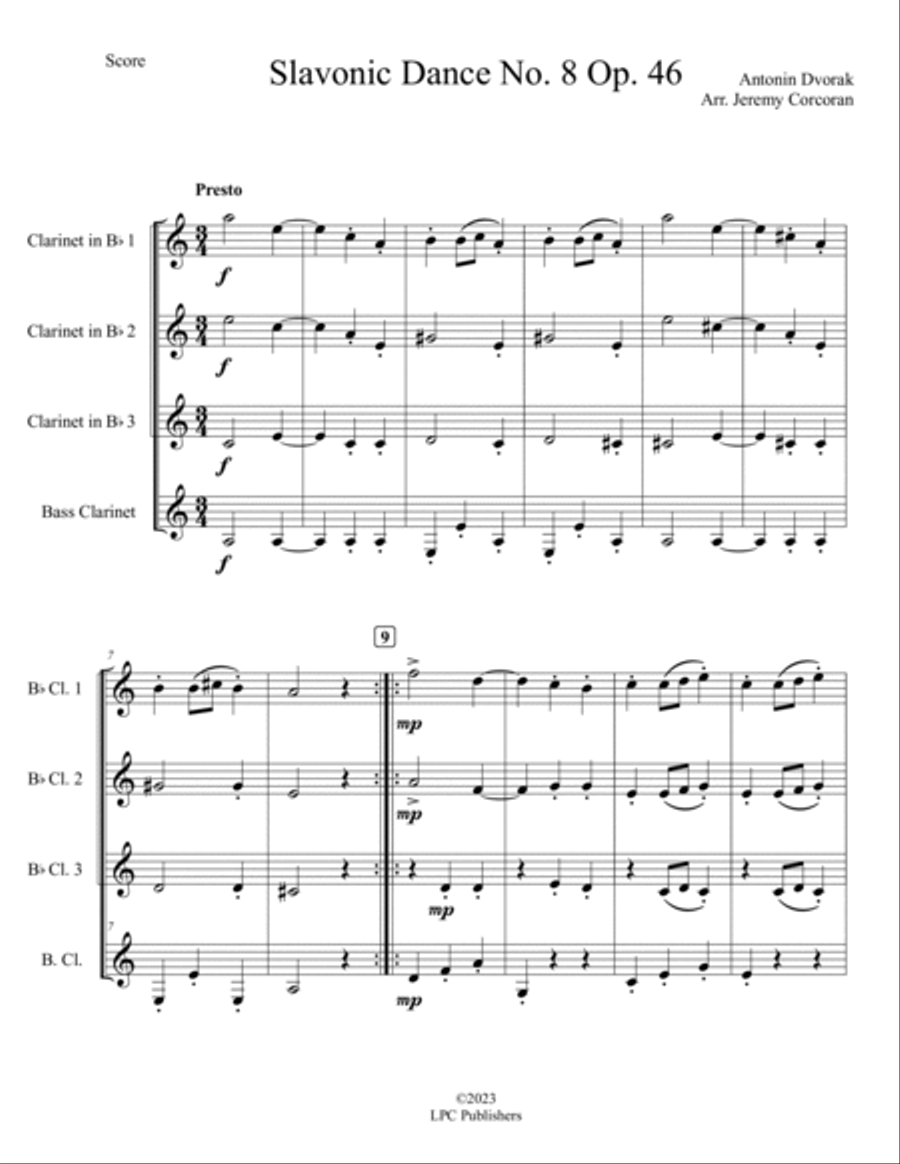 Slavonic Dance Op. 46 No. 8 Woodwind Quartet scores gallery preview page 2