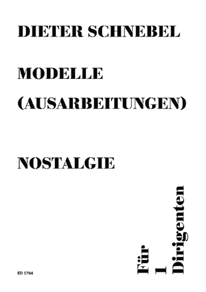 Nostalgie [auch: visible music II): Modelle No. 1