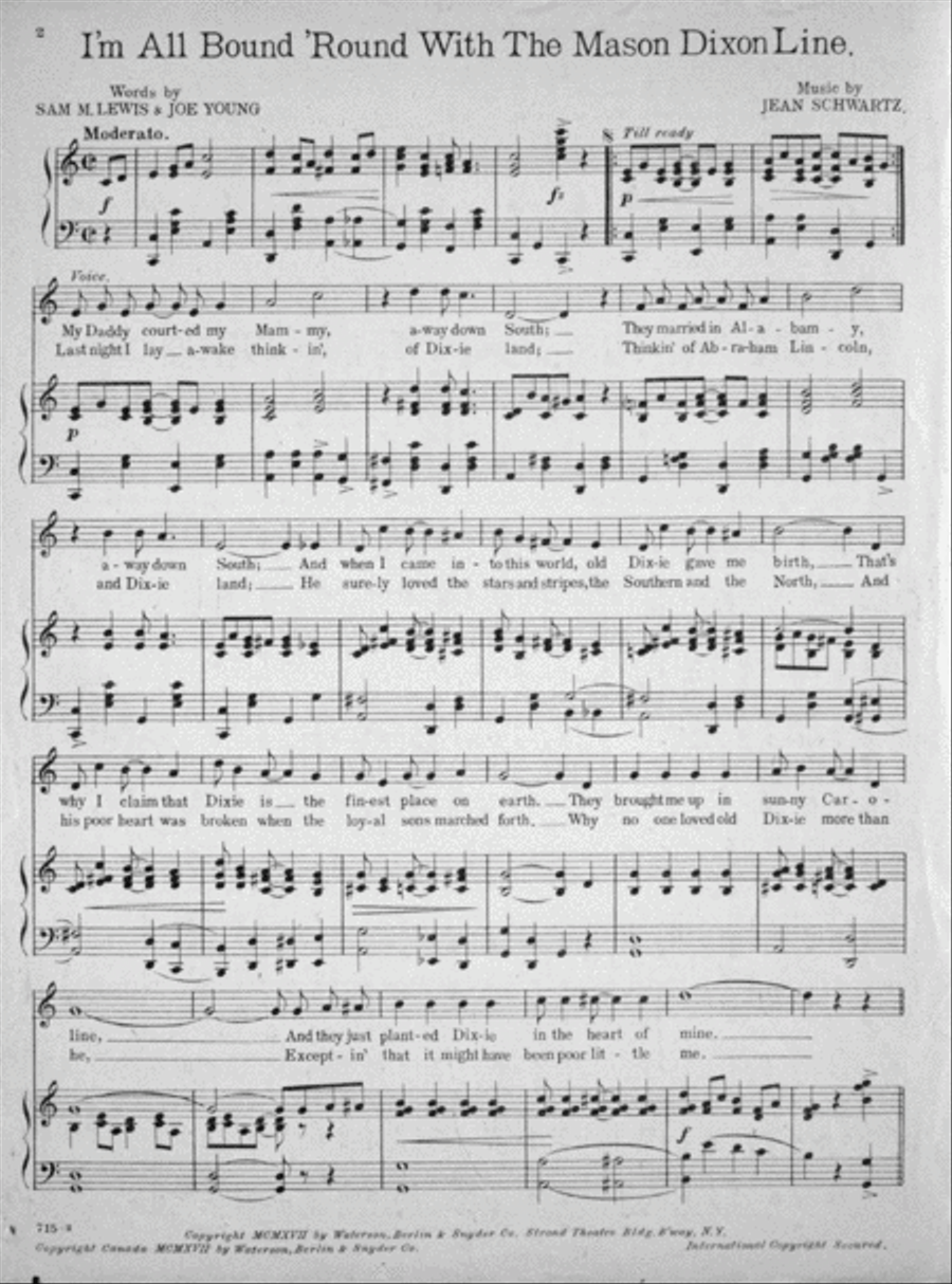 I'm All Bound 'Round With The Mason Dixon Line Voice scores gallery preview page 2
