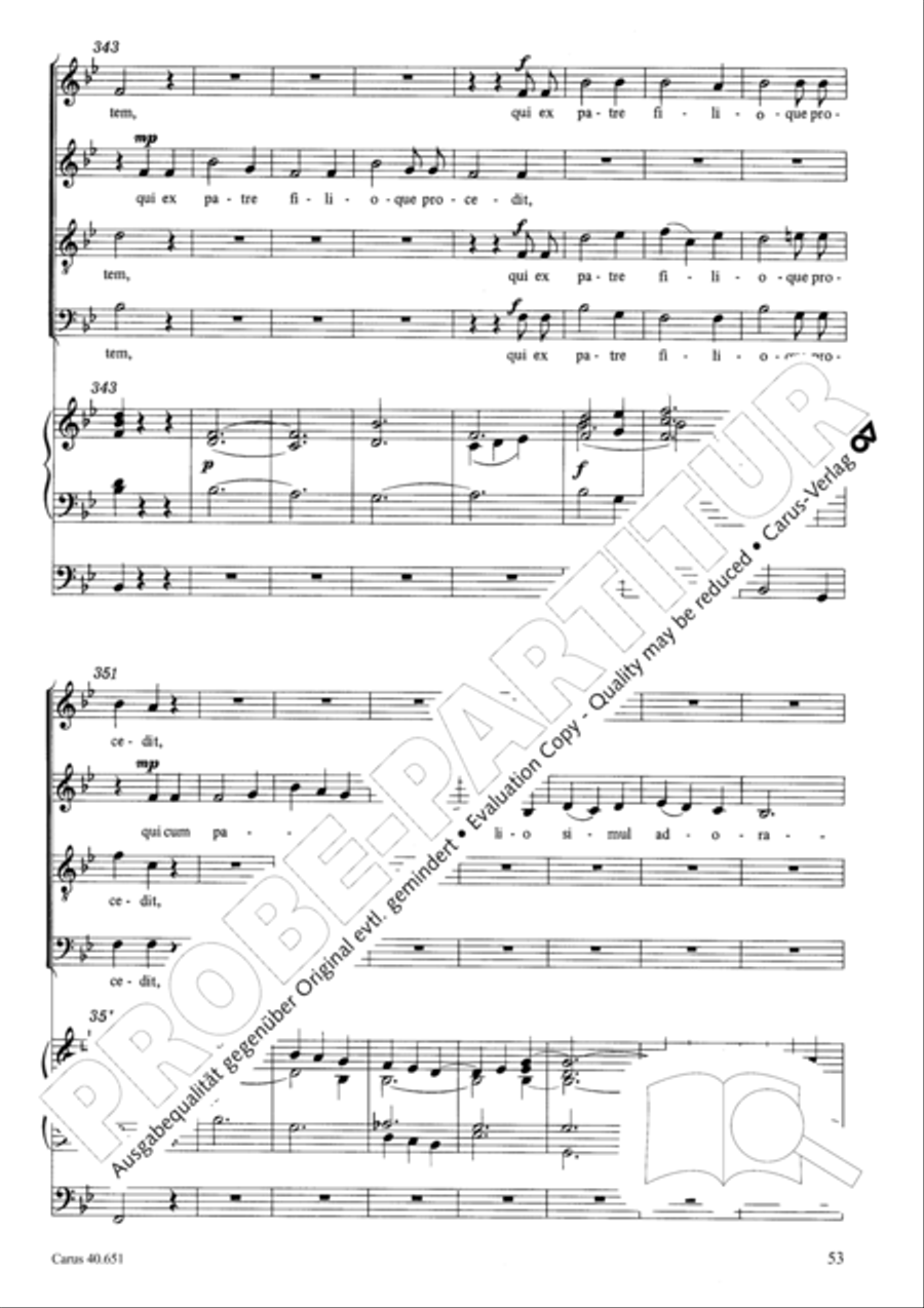 Mass in D Major (Missa in D) 4-Part scores gallery preview page 62