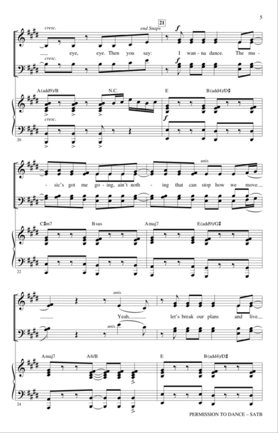 Permission To Dance (arr. Roger Emerson) 4-Part scores gallery preview page 4