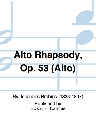 Book cover for Alto Rhapsody, Op. 53 (Alto)