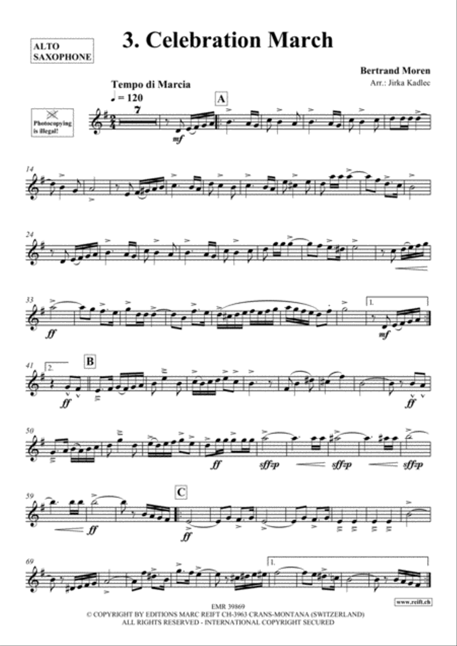 10 Greatest Famous Marches Alto Saxophone scores gallery preview page 5