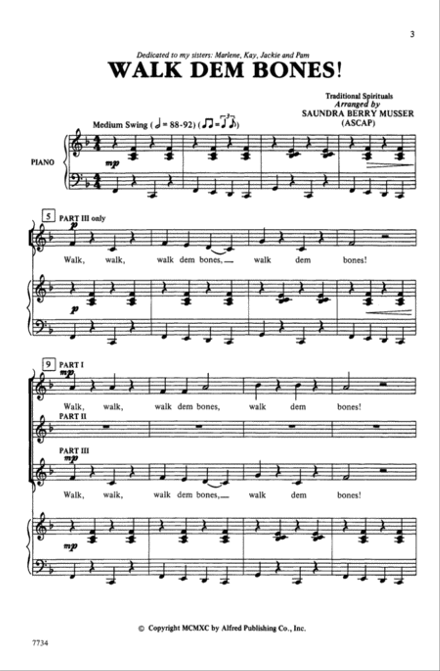 Walk Dem Bones! Choir scores gallery preview page 1