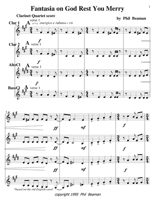 Fantasia on God Rest You Merry - Clarinet Quartet 1