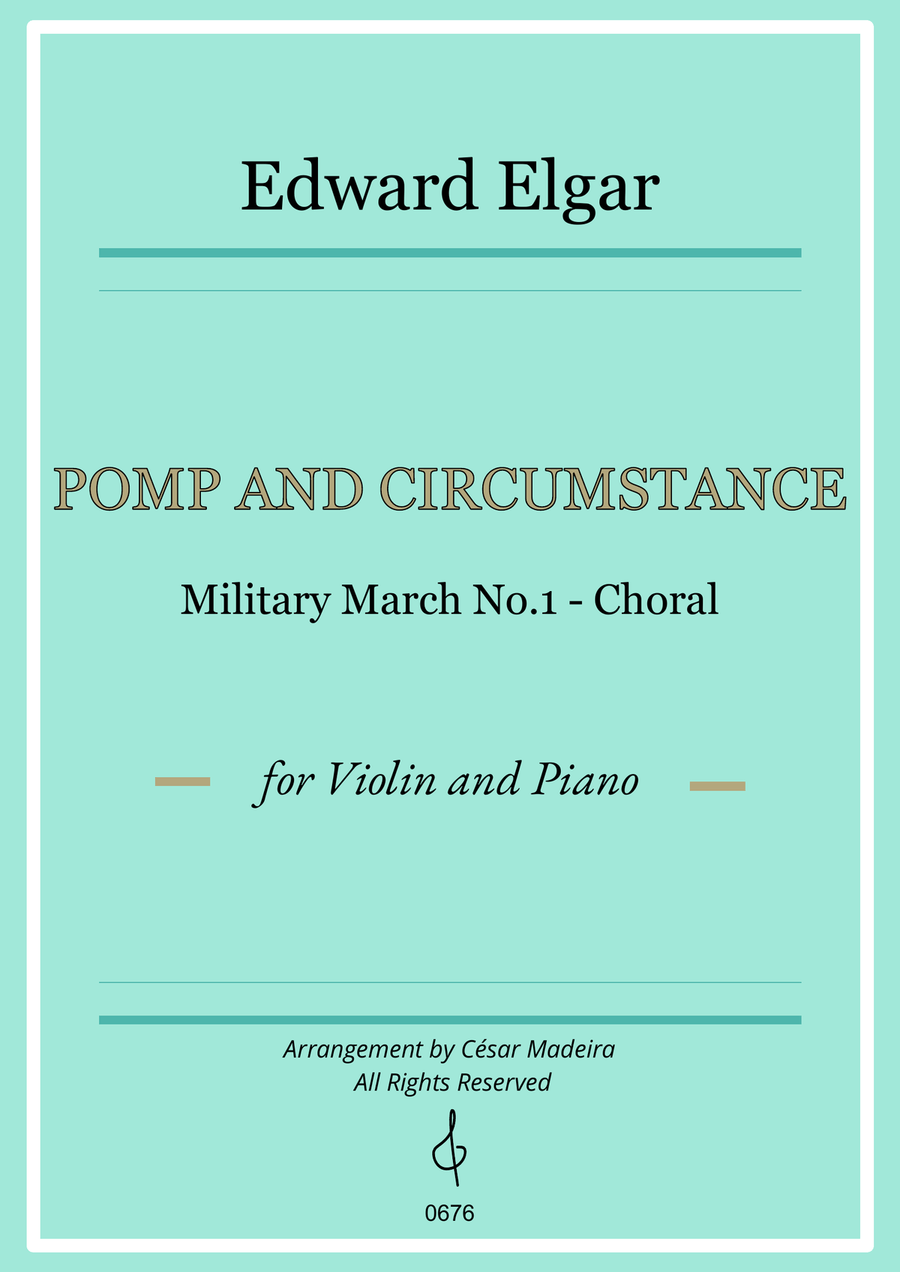 Pomp and Circumstance No.1 - Violin and Piano (Full Score and Parts) Violin Solo scores gallery preview page 1