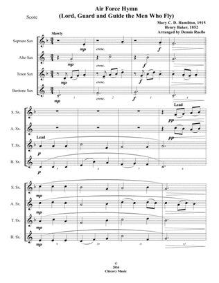 Air Force Hymn ("Lord, Guard and Guide") - Sax Quartet (SATB / AATB) - Intermediate