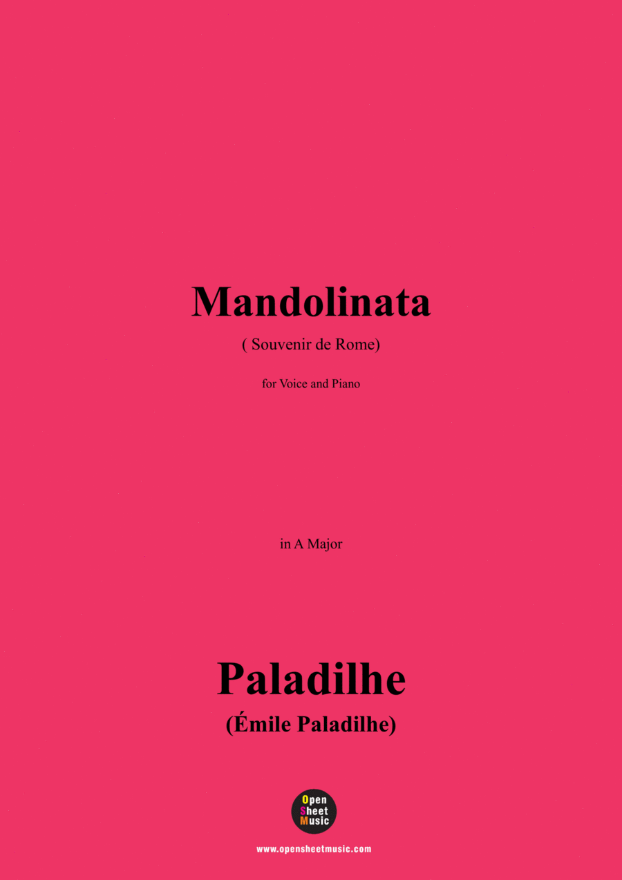 Paladilhe-Mandolinata( Souvenir de Rome),in A Major Voice scores gallery preview page 1