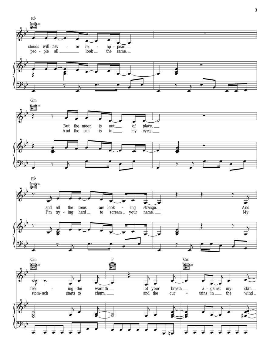 All A Dream Piano, Vocal, Guitar scores gallery preview page 3