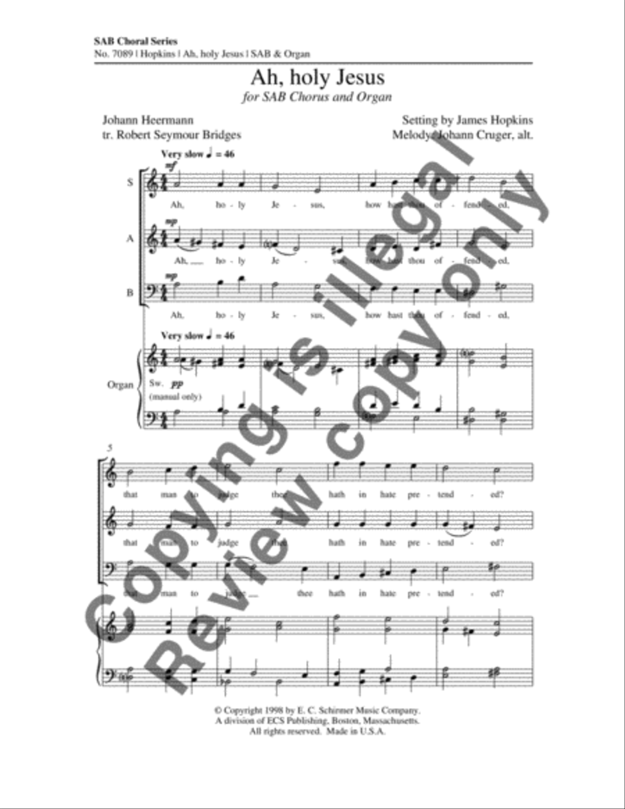 Ah, Holy Jesus 3-Part scores gallery preview page 7