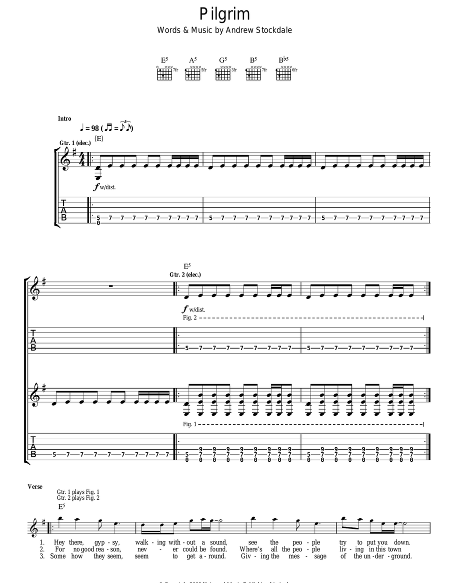 Pilgrim Acoustic Guitar scores gallery preview page 1