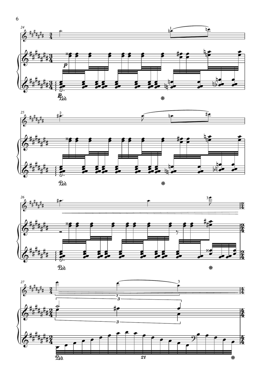 Ravel Gaspard de la Nuit: Ondine Violin Solo scores gallery preview page 6