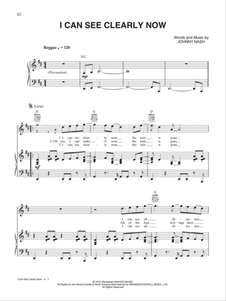 I Can See Clearly Now I Can See Clearly Now Piano, Vocal, Guitar scores gallery preview page 1