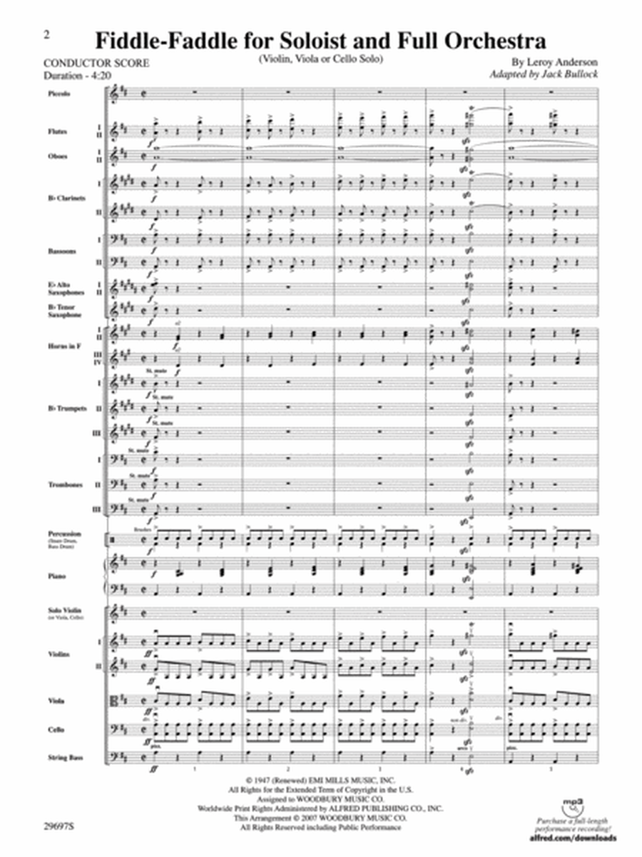 Fiddle-Faddle for Soloist and Full Orchestra (score only) image number null