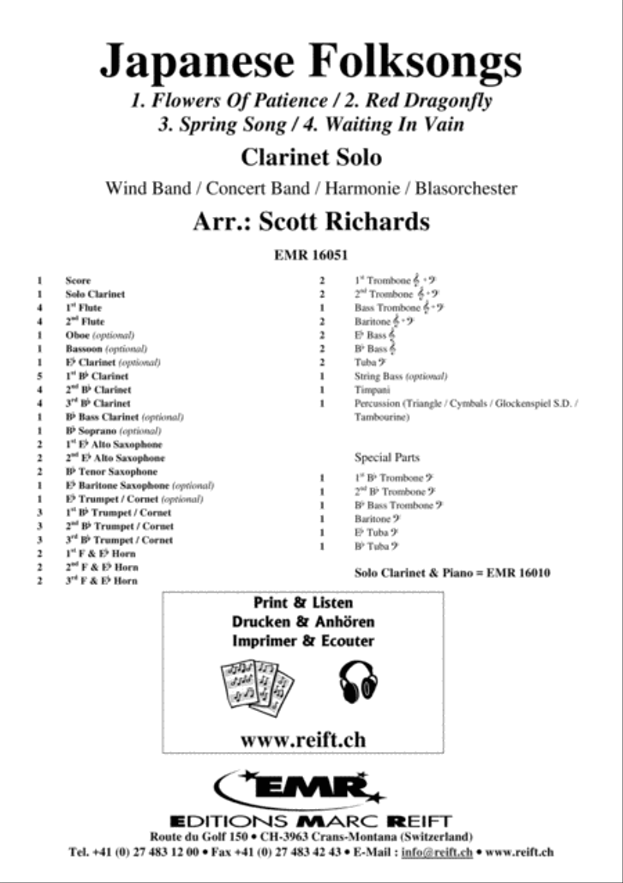 Japanese Folksongs Concert Band scores gallery preview page 2
