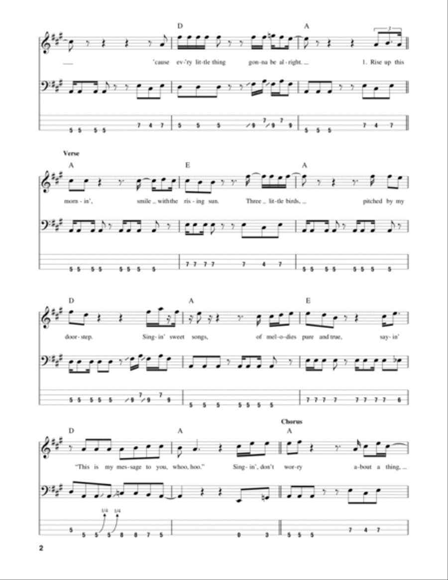 Three Little Birds Three Little Birds Guitar Tablature scores gallery preview page 2