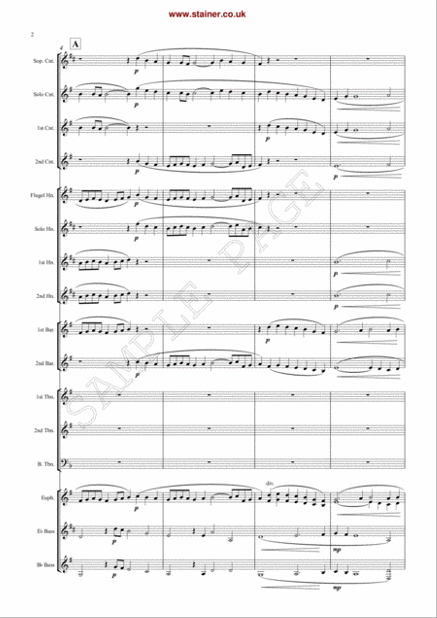 Prelude on Rhosymedre. arr Brass Band Brass Band scores gallery preview page 3