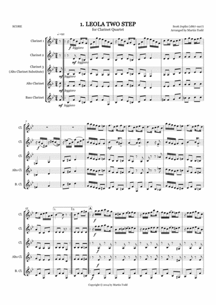 13 Intermediate Clarinet Quartets - Score & Parts image number null