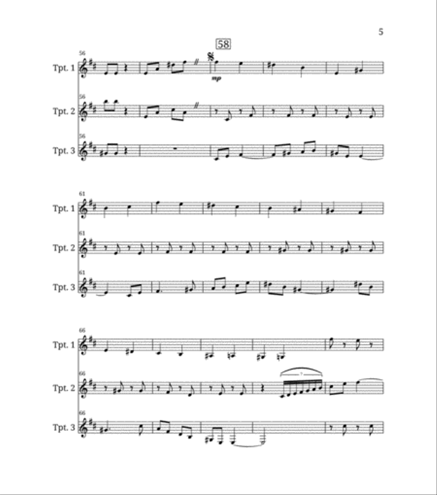 Jupiter, From the Planets Brass Ensemble scores gallery preview page 5