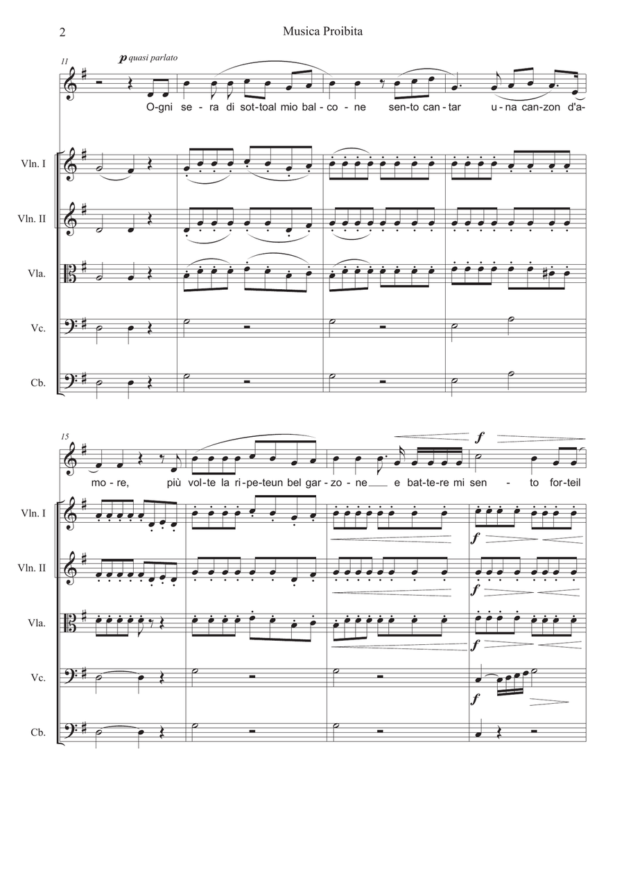 Musica Proibita - Full Score Chamber Orchestra scores gallery preview page 2