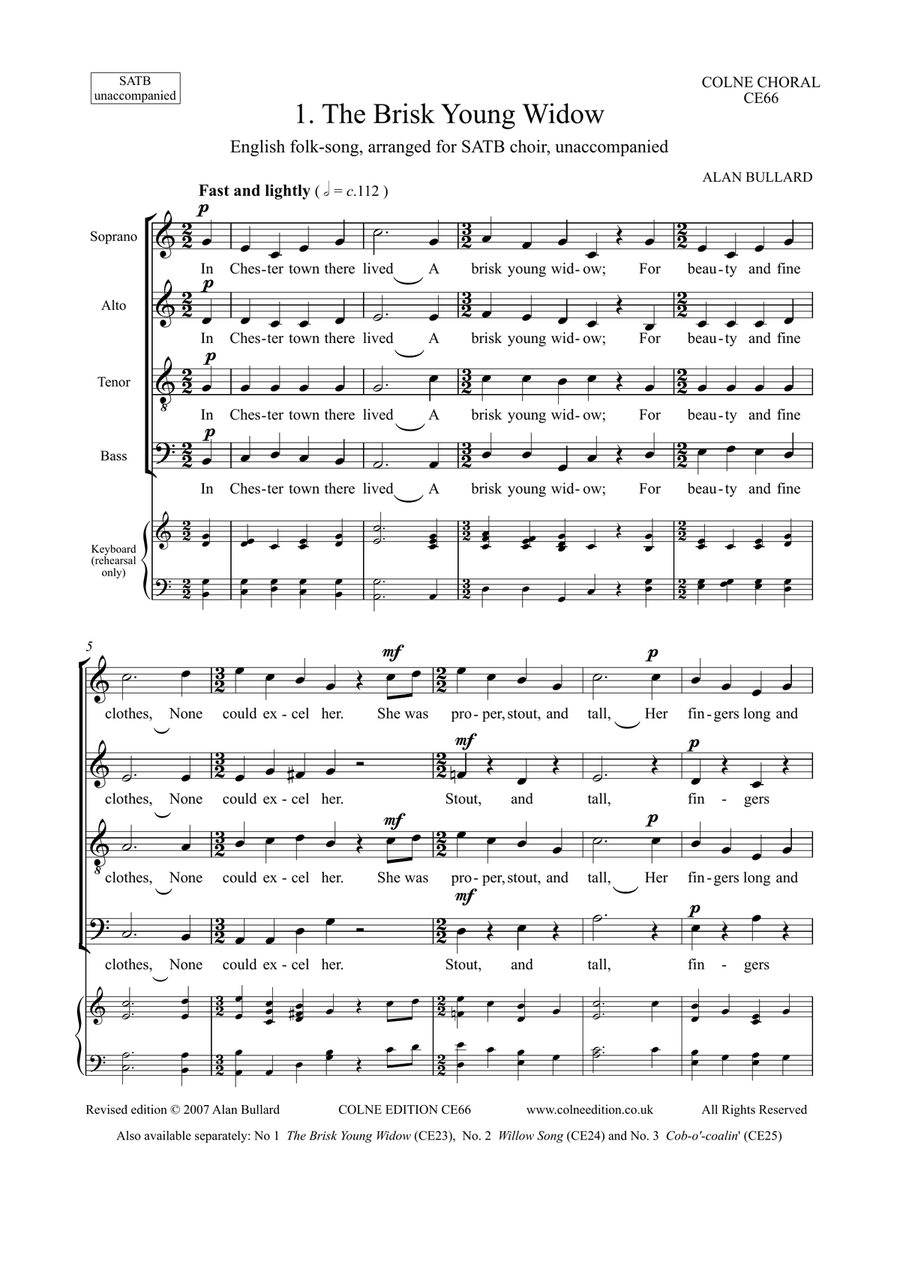 Three English Folksongs, arranged for SATB unaccompanied 4-Part scores gallery preview page 2